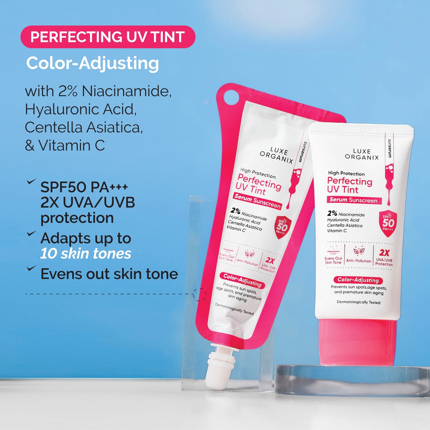 LUXE ORGANIX High Protection Perfecting UV Tint Serum Sunscreen 40g