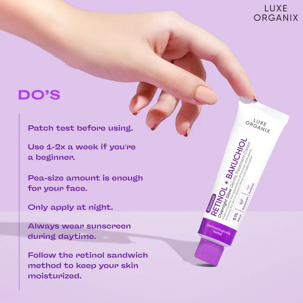 LUXE ORGANIX Advanced Retinol + Bakuchiol Deep Wrinkle Eye Contour Overnight Cream 12g