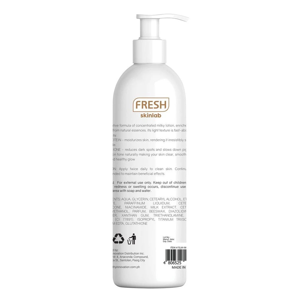 FRESH Skinlab Milk White - Whitening - Glutathione Body Lotion 480ml