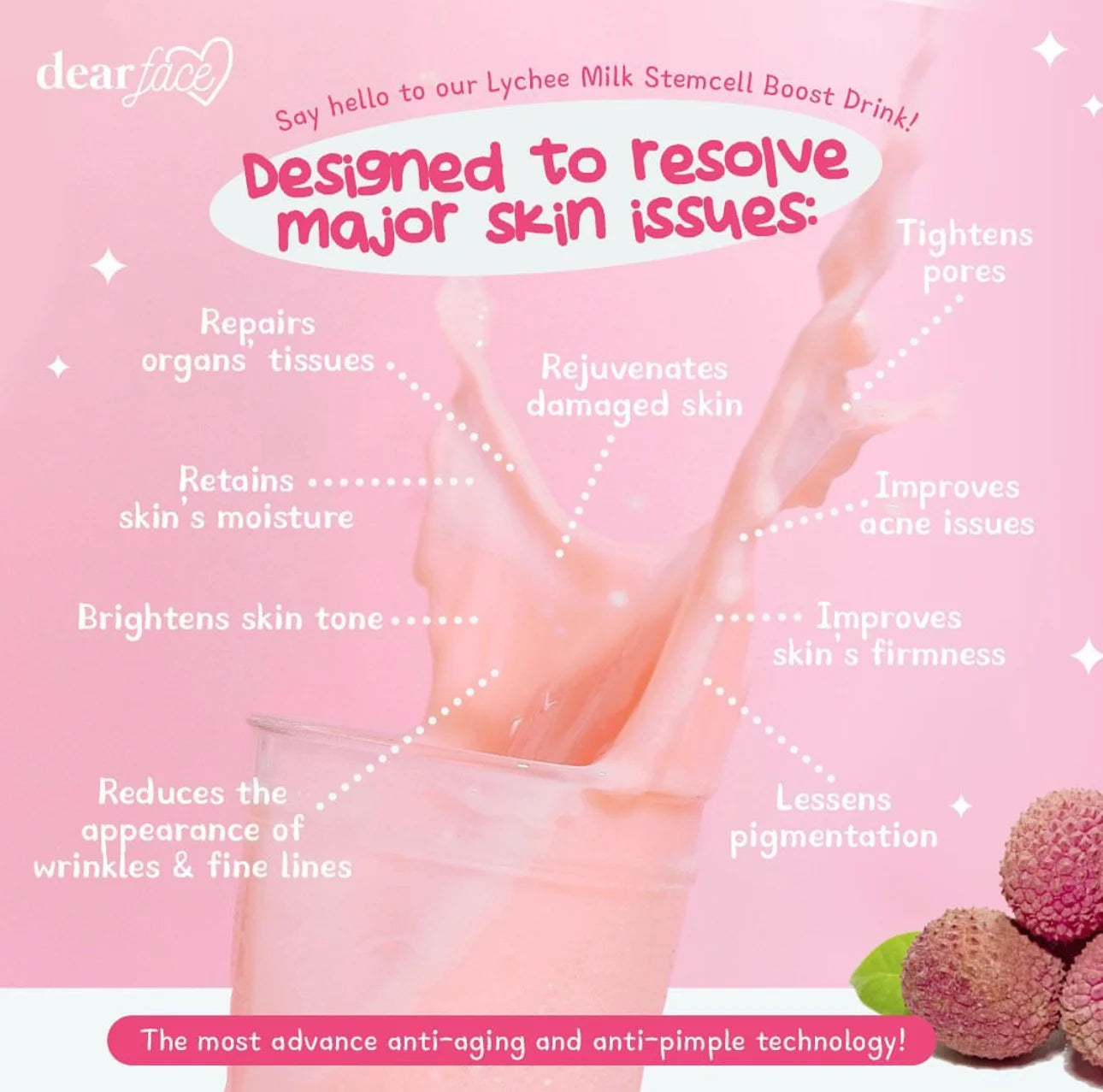 DEAR FACE Beauty Milk Lychee 10s