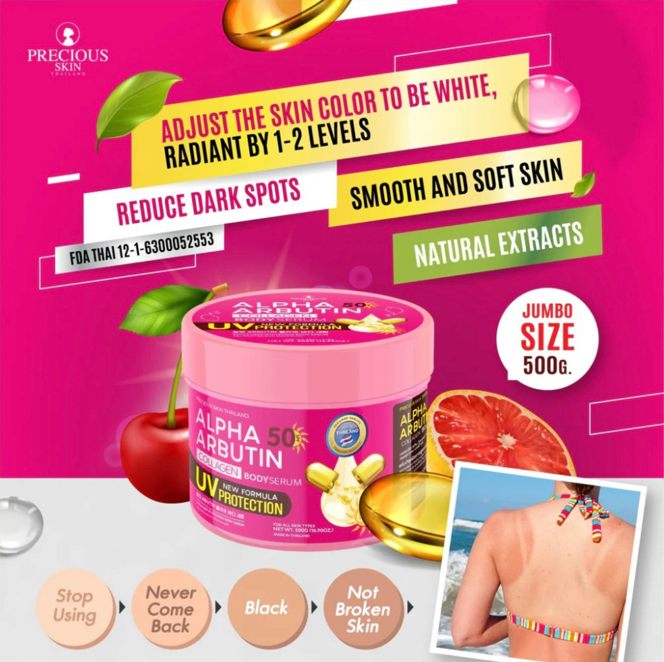 Alpha Arbutin Collagen Body Serum with SPF 50