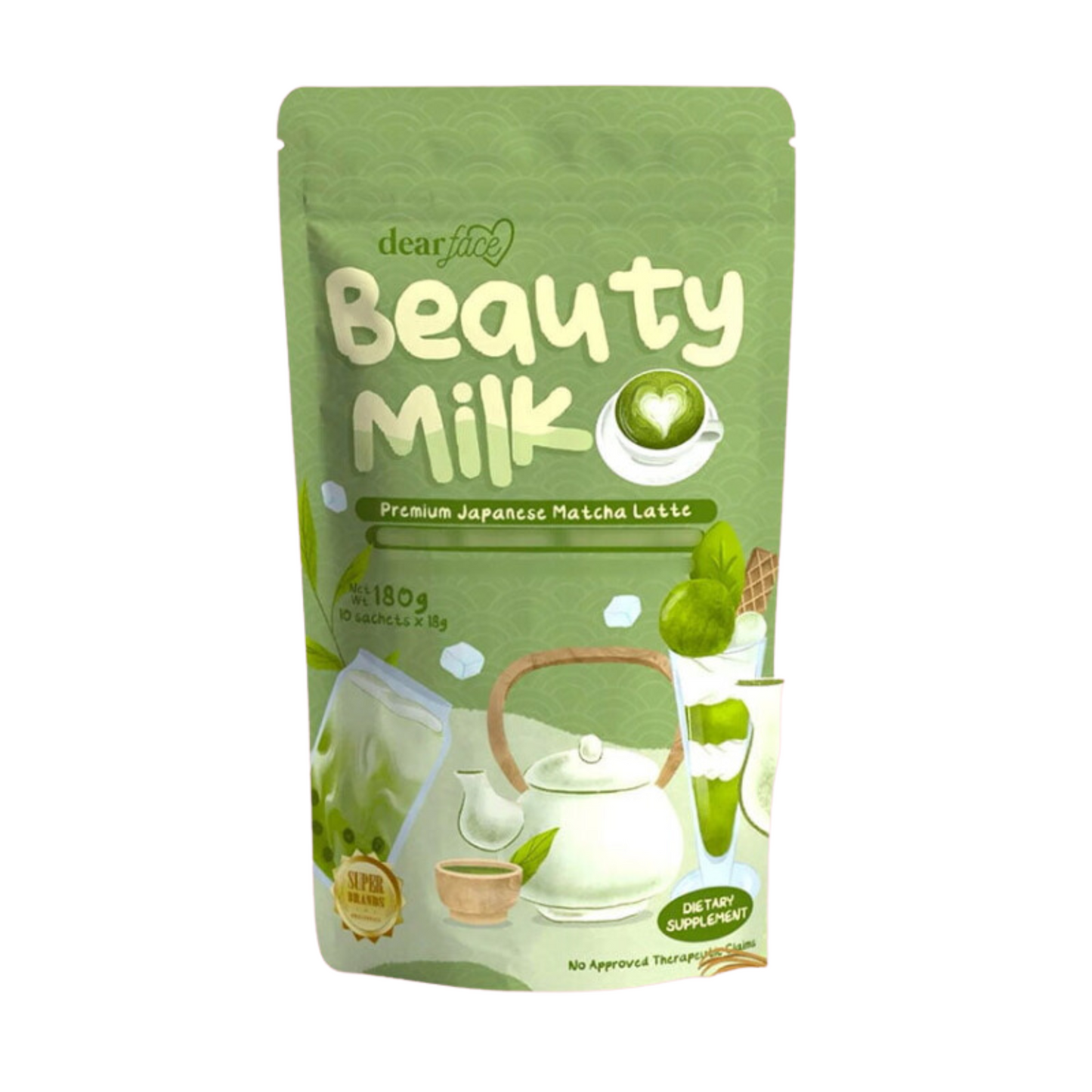 DEAR FACE Beauty Milk Matcha 10s