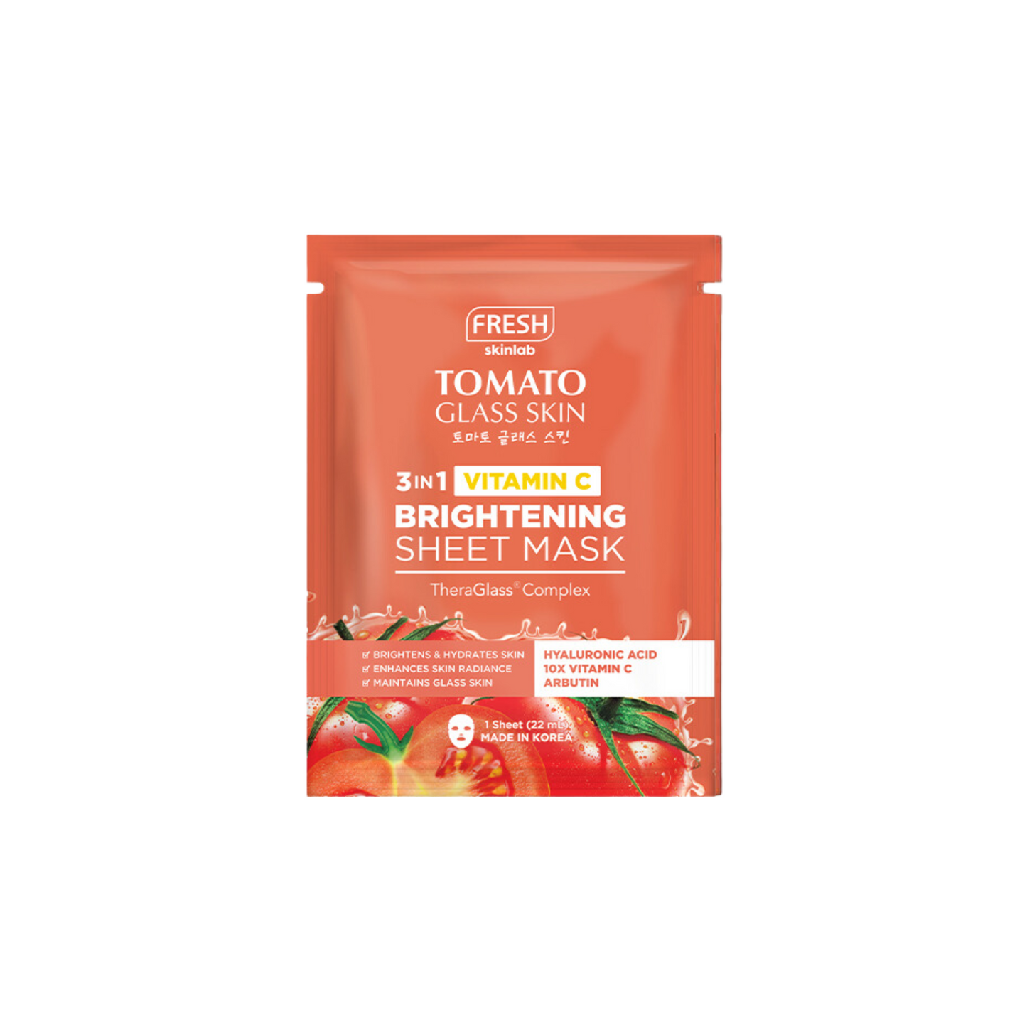 FRESH Tomato Glass Skin 3-in1 Vit C Brightening Sheet Mask