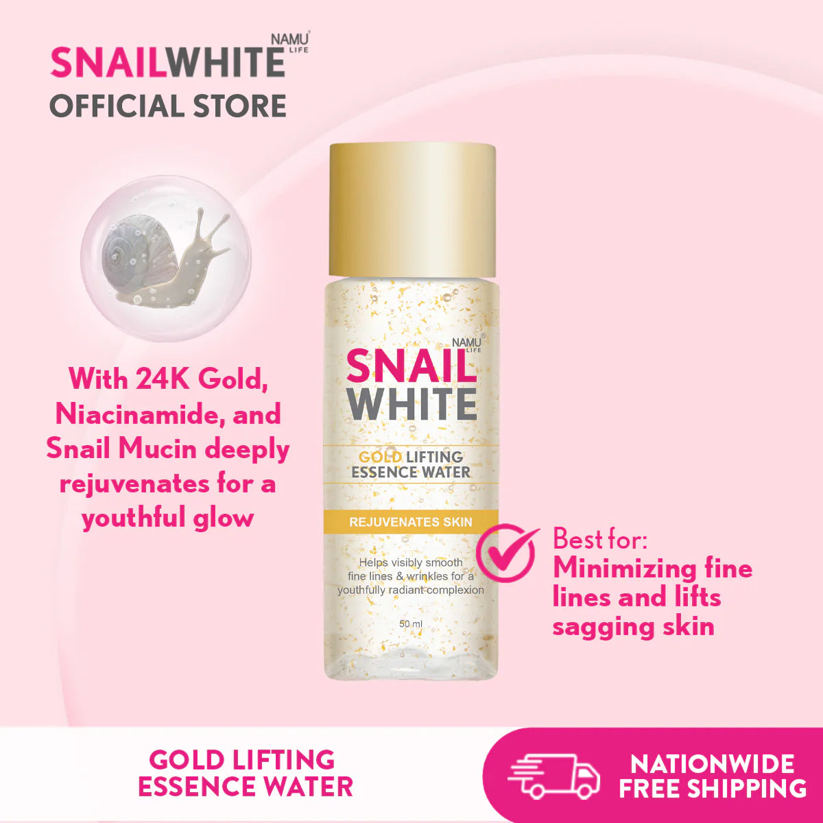 SNAILWHITE Gold Lifting Essence Water (50ml)