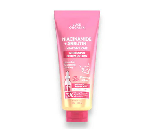 LUXE ORGANIX Niacinamide + Arbutin Healthy Light Whitening Serum Lotion (350ml)