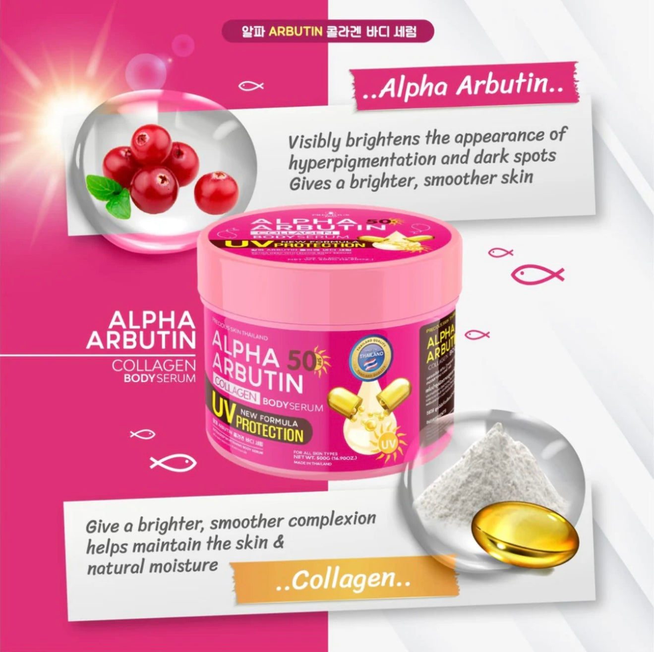 Alpha Arbutin Collagen Body Serum with SPF 50