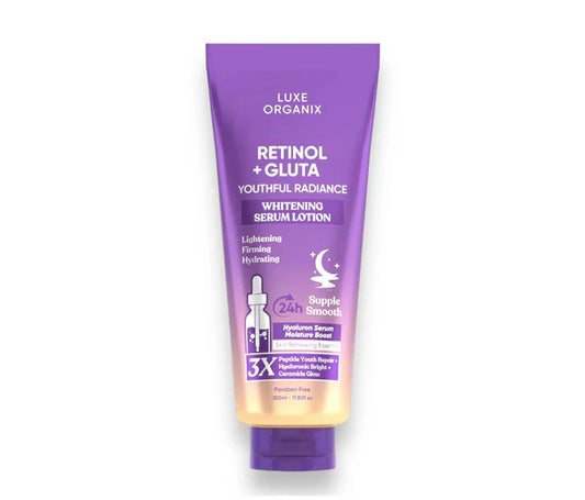 LUXE ORGANIX Retinol + Gluta Youthful Radiance Whitening Serum Lotion (350ml)