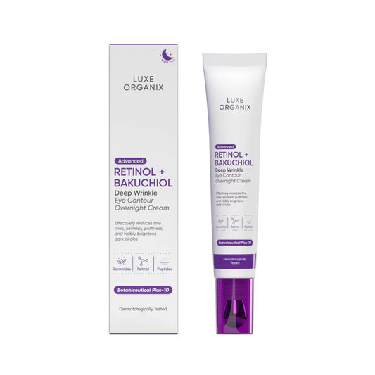 LUXE ORGANIX Advanced Retinol + Bakuchiol Deep Wrinkle Eye Contour Overnight Cream 12g