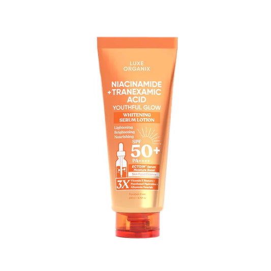 LUXE ORGANIX Niacinamide + Tranexamic Acid Youthful Glow Whitening Serum Lotion SPF50 200ml