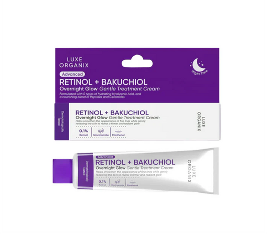 LUXE ORGANIX Advanced Retinol + Bakuchiol Overnight Glow Gentle Treatment Cream 30g