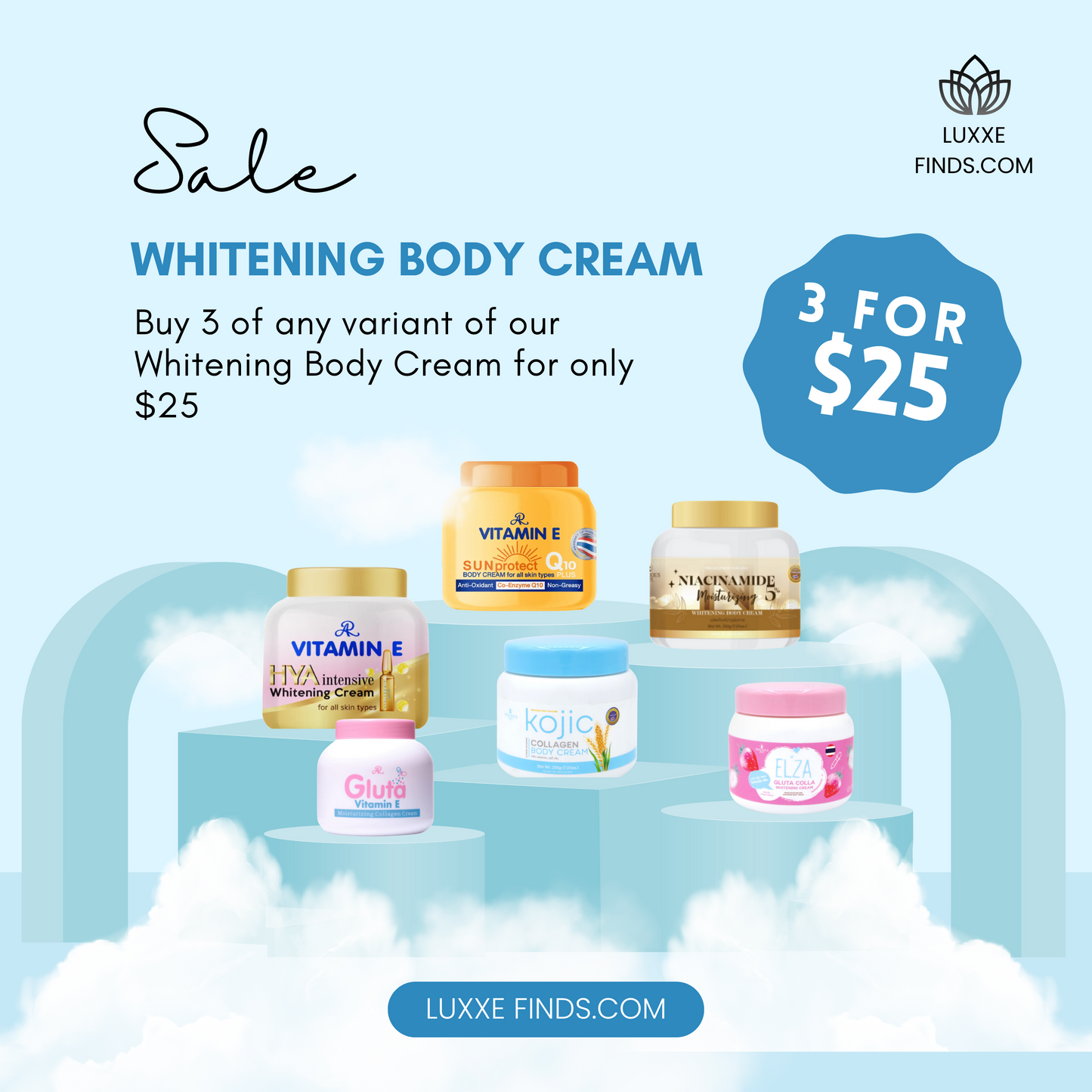 Whitening Body Cream 3 for 25$
