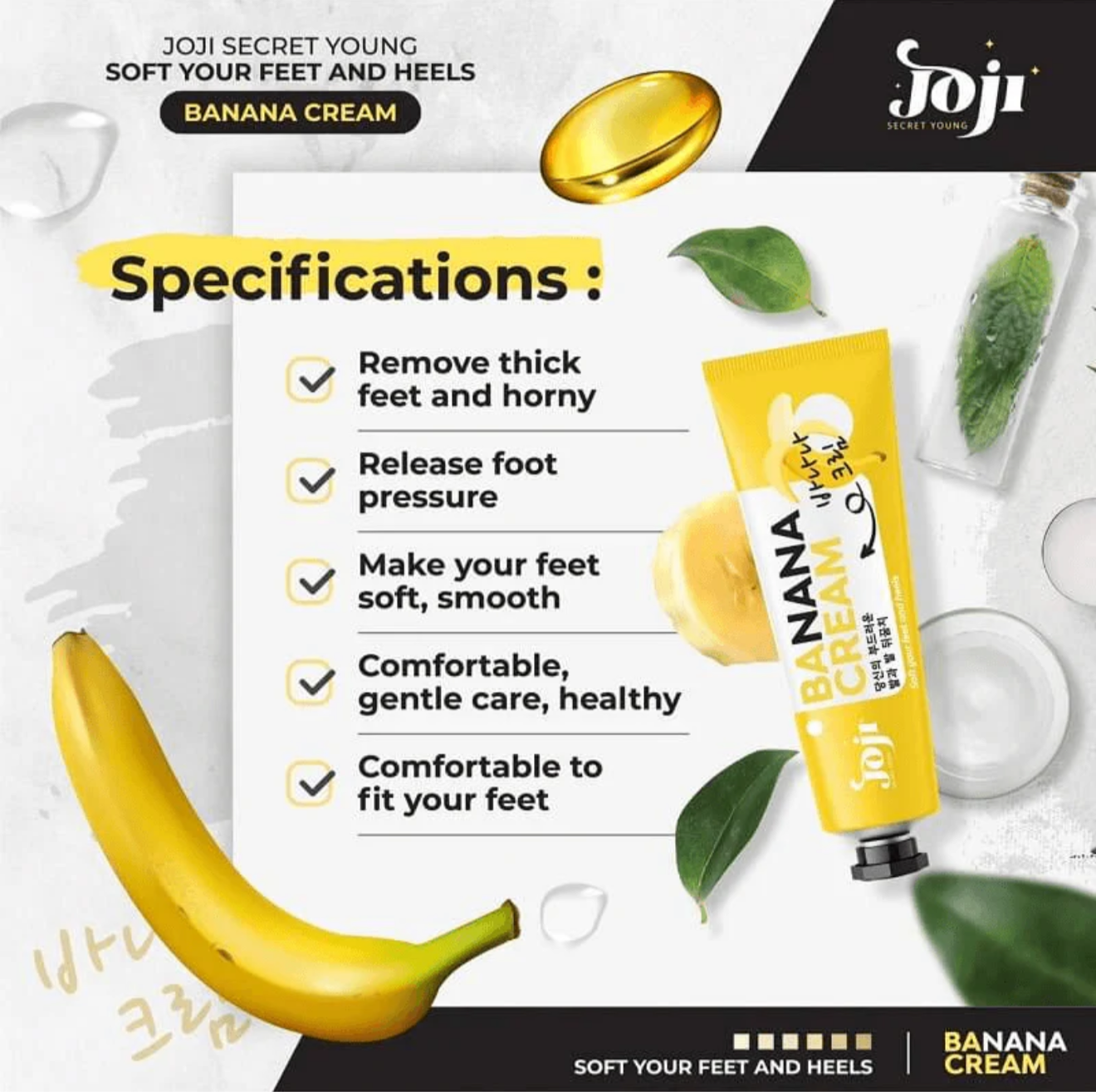 Joji Secret Young Soft Your Feet and Heels Banana Cream, 50g