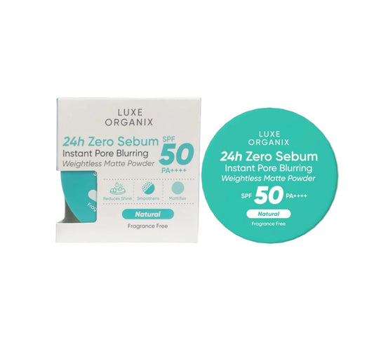 Luxe Organix 24H Zero Sebum Instant Pore Blurring Weightless Matte Powder Spf 50 Pa++++ Natural 15G