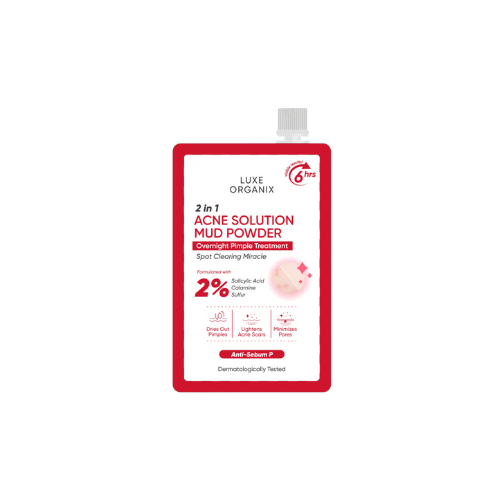 LUXE ORGANIX 2 in 1 Acne Solution Mud Powder